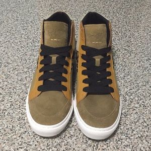 *COACH* Animal Print Leather/Suede HighTop Sneaker